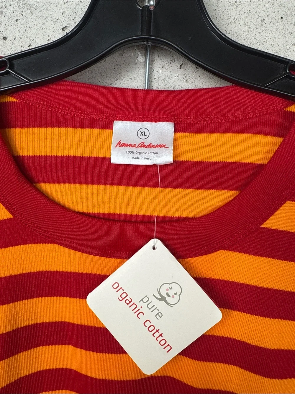 Hanna Andersson Bold Red & Orange Striped shorts pjs set XL